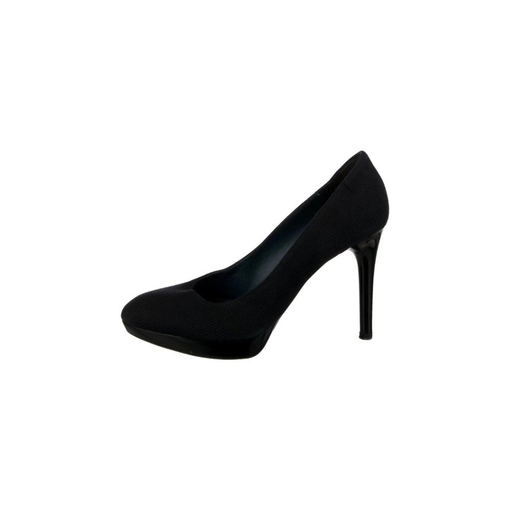 Stella McCartney -SIZE 7.5 / 37.5 BRAND NEW w Box w/dust bag Black Satin Heels - Picture 3 of 4